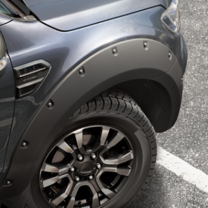 EGR* Zaščitne obloge blatnikov spredaj in zadaj, mat črne barve s kromiranimi navojnimi pokrovi